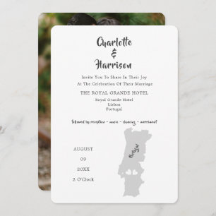 Portugal Mariage Destination Photo Invitation