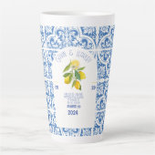 Portugal Mariage Mug | Carreaux bleus et citrons E (Devant)