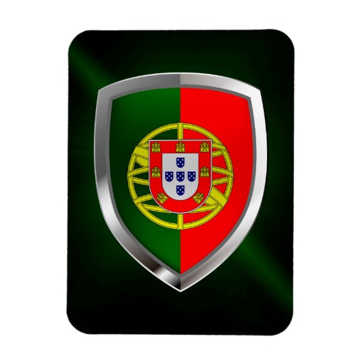 Portugal Metallic Embleem Magneet (Verticaal)