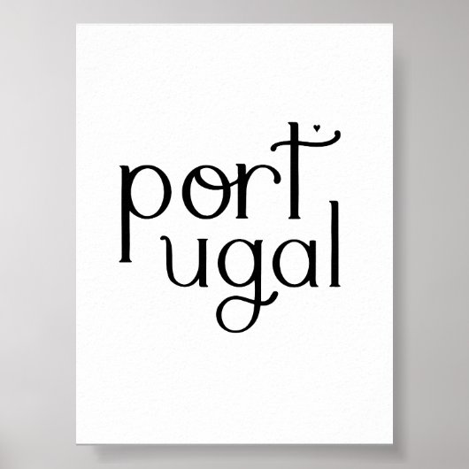 Portugal - minimalistic typography poster (Devant)