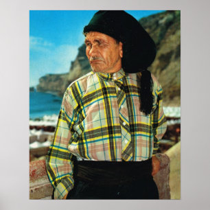 Portugal, Nazare, visser Poster