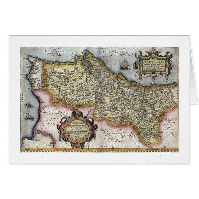Portugal op Ortelius Map 1579 (Voorkant Horizontaal)