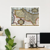 Portugal op Ortelius Map 1579 Poster (Thuiskantoor)