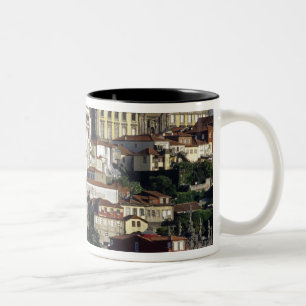 Portugal, Oporto (Porto). Historische huizen en Tweekleurige Koffiemok