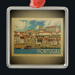 Portugal Ornement Vintage voyage<br><div class="desc">Un ornement portugais de style vintage cool avec une belle scène océanique de Madère.</div>