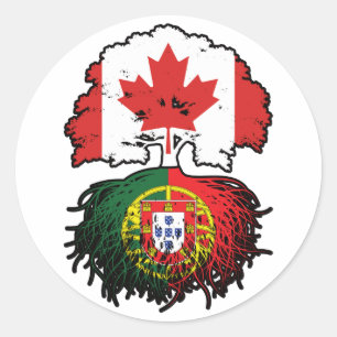 Portugal Portugese Canadese boomstammen Ronde Sticker