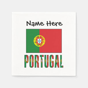 Portugal Portugese Vlag Gepersonaliseerde Naam  Servet