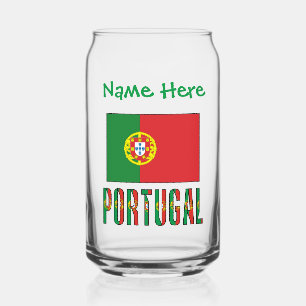 Portugal Portugese Vlag Groen Personalisatie Blikvorm Glas