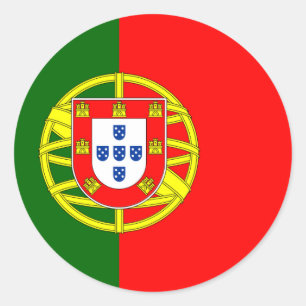 Portugal/Portugese vlag Ronde Sticker