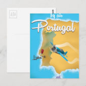 Portugal poster van het klassieke treinverkeer briefkaart (Voorkant / Achterkant)