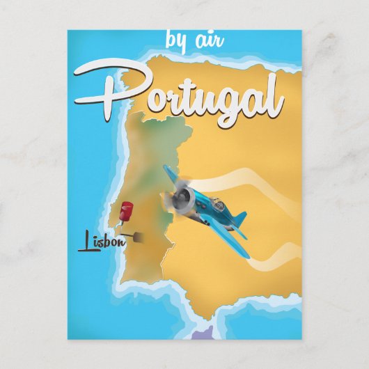 Portugal poster van het klassieke treinverkeer briefkaart (Voorkant)
