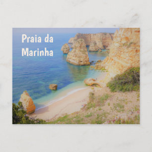 Portugal Praia da Marinha Strand in de Algarve Briefkaart