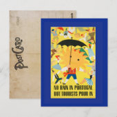 Portugal Raining People Briefkaart (Voorkant / Achterkant)