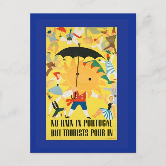 Portugal Raining People Briefkaart (Voorkant)
