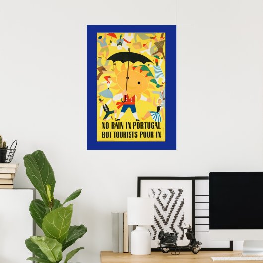 Portugal Raining People Poster (Thuiskantoor)