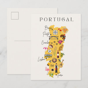 Portugal reiskaart briefkaart