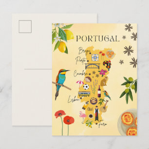 Portugal reiskaart - cultuur, natuur, attracties briefkaart
