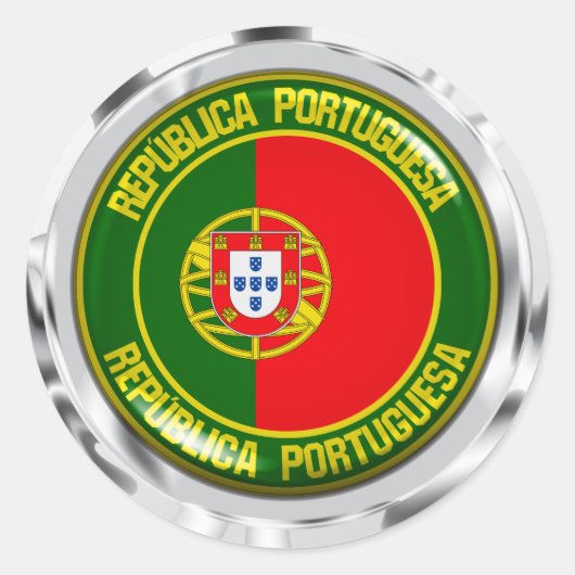 Portugal Round Emblem Ronde Sticker (Voorkant)