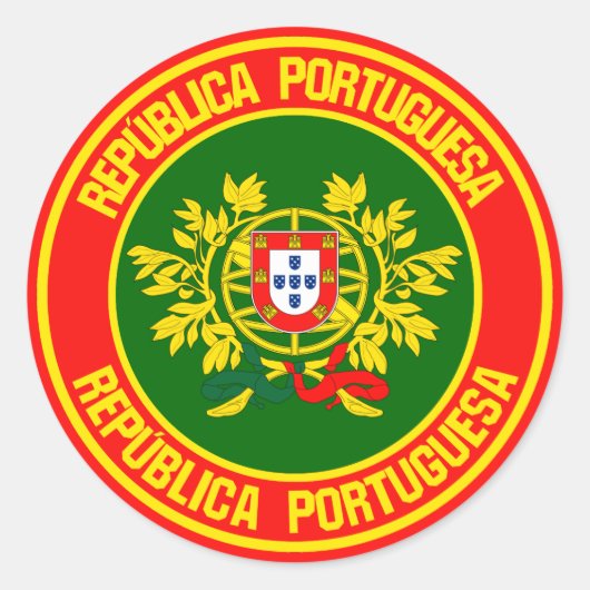 Portugal Round Emblem Ronde Sticker (Voorkant)