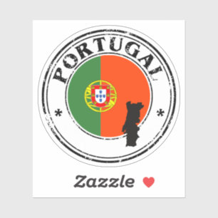 Portugal Seal Sticker Ronde Vlag voor Laptop Boek.