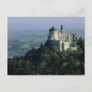 Portugal, Sintra, Pena Palace, bovenop Serra da Briefkaart