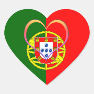 Portugal Sticker, Hart, liefde, Portugese Vlag Hart Sticker