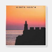 Portugal Sunset Lighthouse Coordinates Magnet – Co (Devant)