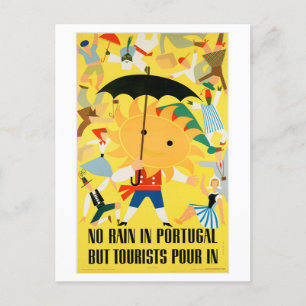  Portugal Sunshine Travel Poster Briefkaart