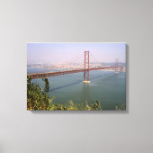 Portugal, Tejo River Bridge Lissabon Canvas Afdruk (Voorkant)