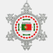 Portugal Tin Sneeuwvlok Ornament (Voorkant)
