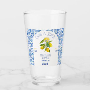 Portugal Trouwglas Blauwe Tegels en citroenen El Glas