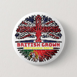 Portugal Verenigd Koninkrijk - Britse boom Ronde Button 5,7 Cm