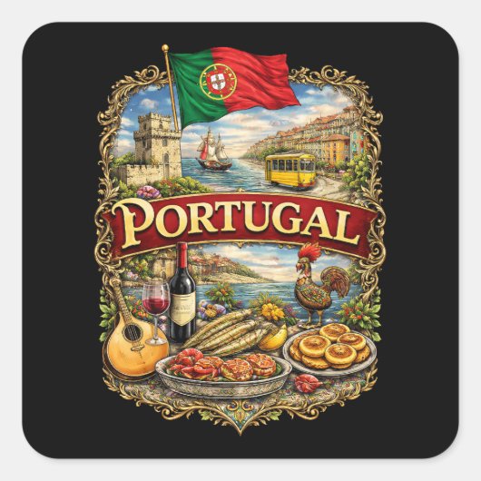 Portugal Vierkante Sticker (Voorkant)