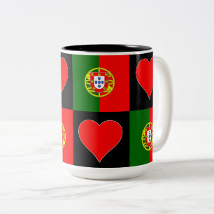 Portugal Vlag Hart Patriottic Portugal Tweekleurige Koffiemok
