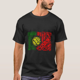 portugal vlag met plaatsnamen lissabon braga woord t-shirt