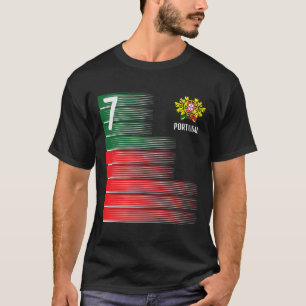 Portugal Vlag Nummer 7 Voetbal Fan Mannen Vrouwen T-shirt