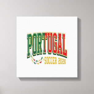 Portugal Voetbal 2026 Voetbal Vet Land Typografie Canvas Afdruk