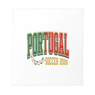 Portugal Voetbal 2026 Voetbal Vet Land Typografie Notitieblok