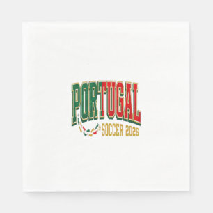 Portugal Voetbal 2026 Voetbal Vet Land Typografie Servet