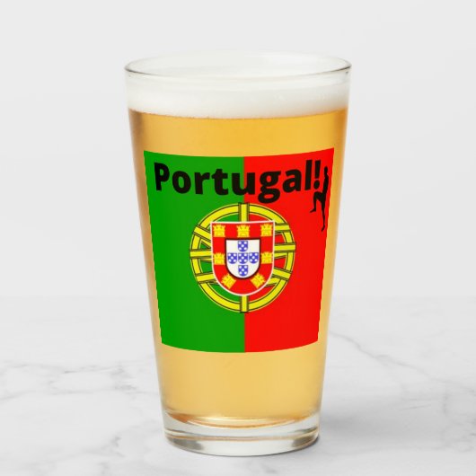 Portugal Voetbal Glas (Voorkant gevuld)