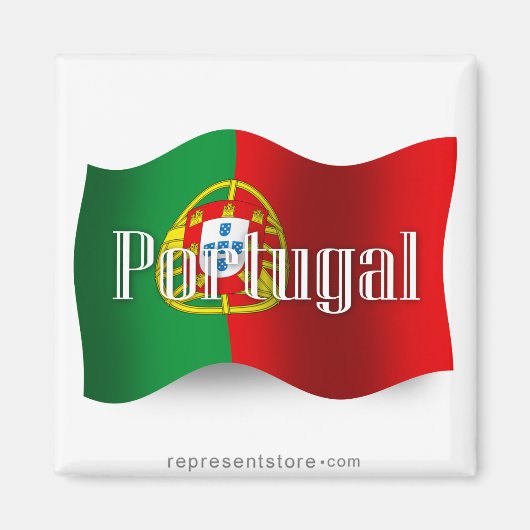Portugal Waving Flag Magneet (Voorkant)