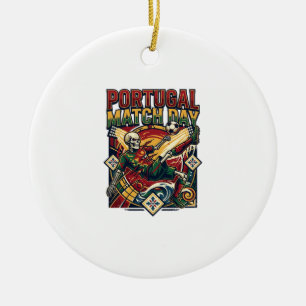 Portugal Wedstrijddag Skelet Aanvaller Naties Land Keramisch Ornament