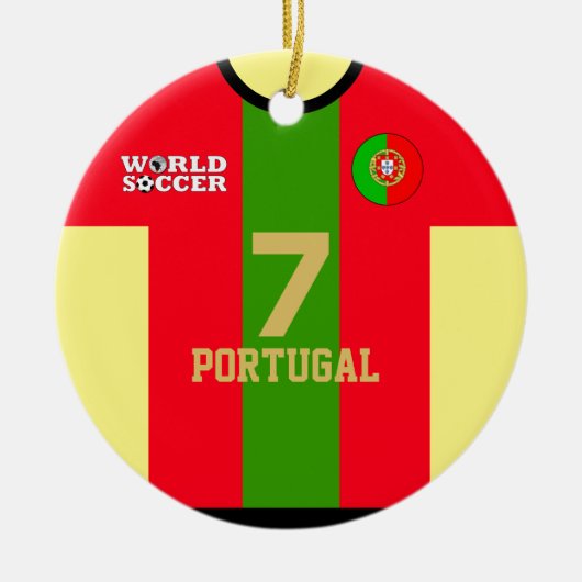 Portugal World Soccer Jersey Ornement (Devant)