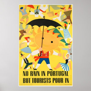 Portugal Zonnige Vintage Reisposter Poster