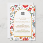 Portuge gebruik | Casamento Flores Vermelha Rústic Kaart (Achterkant)