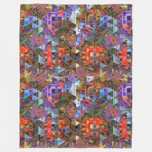 Portugees abstracte volkskunst fleece deken