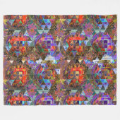 Portugees abstracte volkskunst fleece deken (Voorkant (Horizontaal))