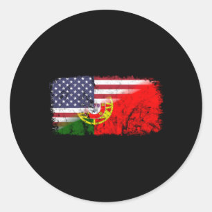 Portugees Amerikaanse vlag VS Luso Amerikaanse vla Ronde Sticker
