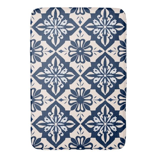 Portugees Azulejo Blauw en Wit Badmat (Voorkant Verticaal)