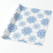  Portugees Azulejo BLUE Tile Pattern Cadeaupapier (Uitgerold)